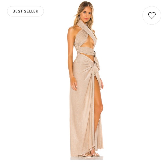 X REVOLVE Cleopatra Dress in Sand - Picture 2 of 3